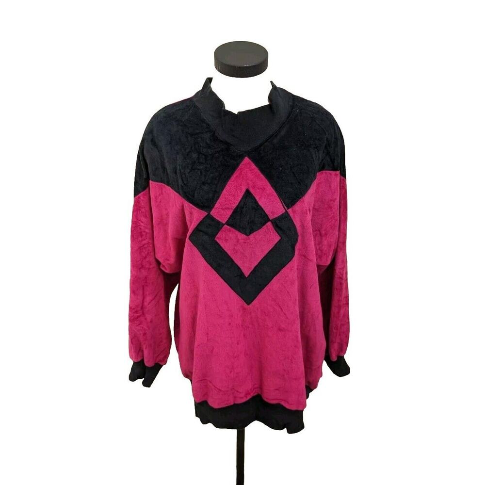 Vintage 80’s Young Stuff Women's Pullover Sweater Size 38 Pink Black